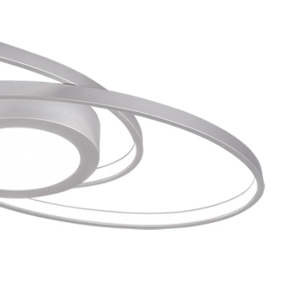 Srebrna lampa sufitowa Galaxy LED 27W 3000K nowoczesna nad łóżko