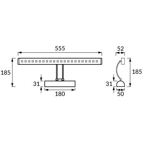 Kinkiet LAMPA ścienna BRENA LED 02480 Ideus regulowana OPRAWA metalowa LED 6W 4000K nad lustro chrom