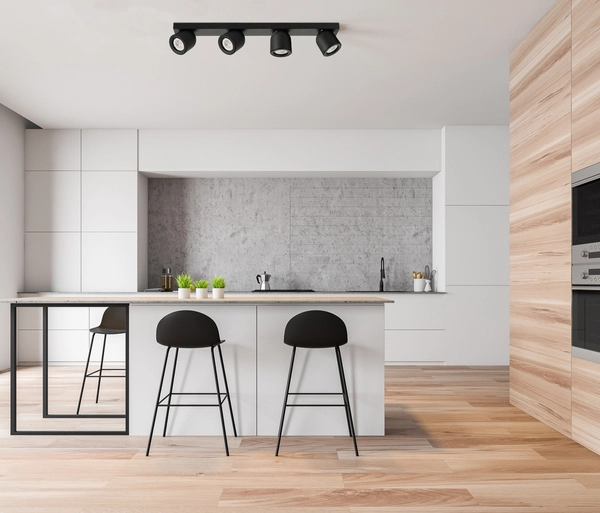 Lampa sufitowa NUORA SPL-2855-4B-BL Italux metalowa OPRAWA plafon regulowane reflektorki na listwie czarne