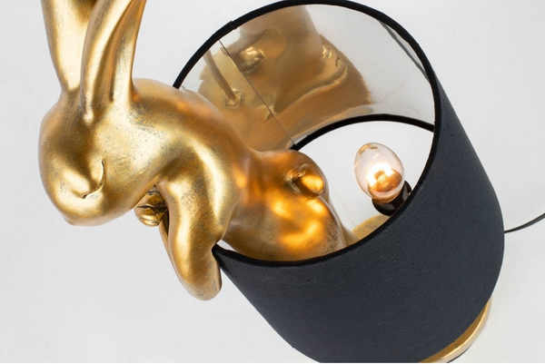 Lampa stołowa Kare Rabbit 53470 dekoracyjna złota czarna