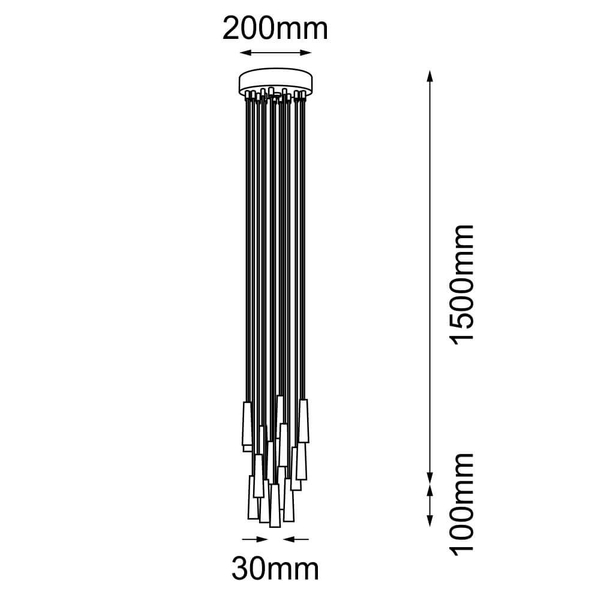 Wisząca lampa loftowa Sura 5123 Shilo tuby metalowe czarne
