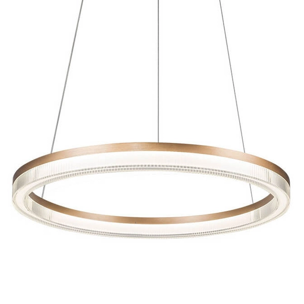 Lampa wisząca ring Midway LP-033/1P L GD Cristal Triangle LED 50W złota