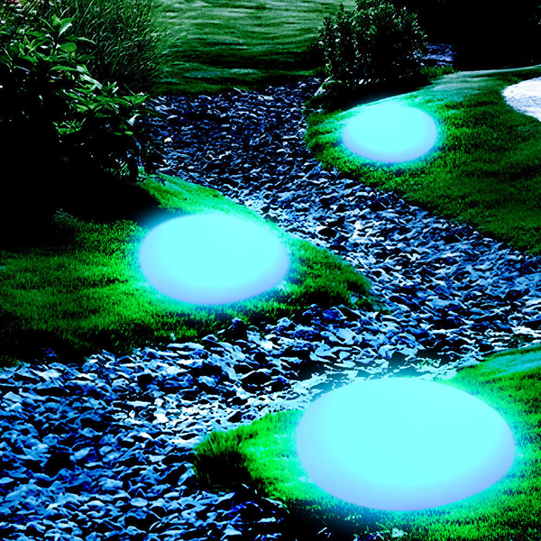 Lampa stojąca tarasowa Pebble ES-ST005 Step LED 5W RGBW IP54 owalna biała