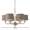 Wisząca lampa do salonu Highclere 94381 Endon z abażurami szara nikiel