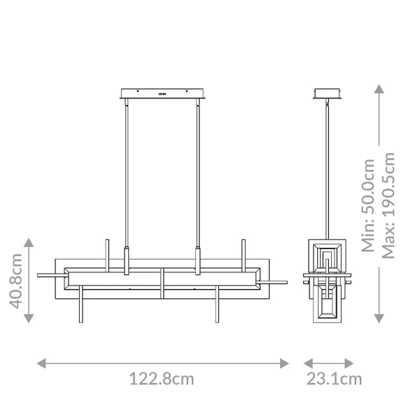 Wisząca lampa do sypialni Inizio QN-INIZIO-LP-M-BG LED 86W 3000K złoty