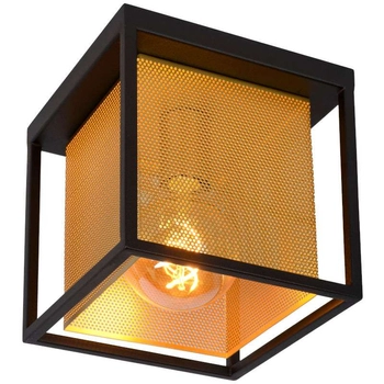LAMPA sufitowa SANSA 21122/01/30 Lucide loftowa OPRAWA metalowa siatka mosiądz czarna
