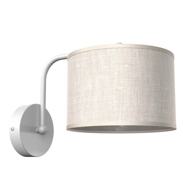 Abażurowy kinkiet pokojowy Lino MLP7493 okrągła lampa biała