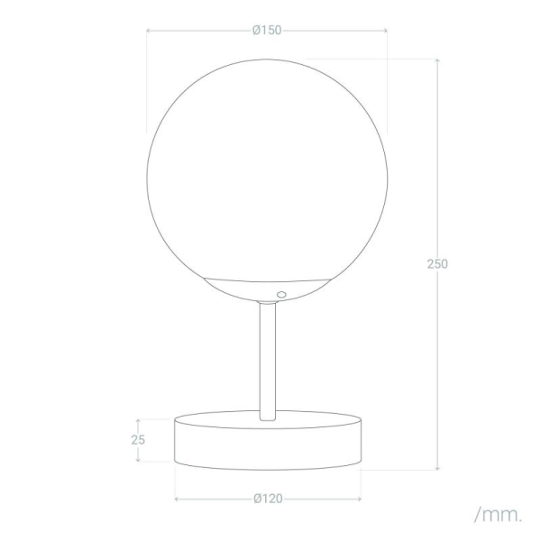 Stołowa lampka kula Milano ABR-LSS-Z-E27 Abruzzo metal szkło złoty biały