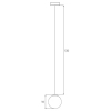 Wisząca lampa szynowa magnetyczna Dali M0017D LED 5W 3000K kula czarny