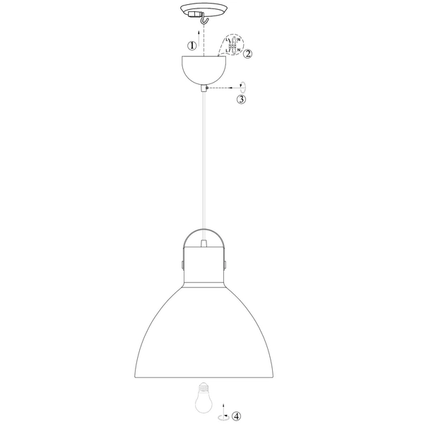 LAMPA wisząca EAGLE 106551 Markslojd metalowa OPRAWA zwis kopuła biała