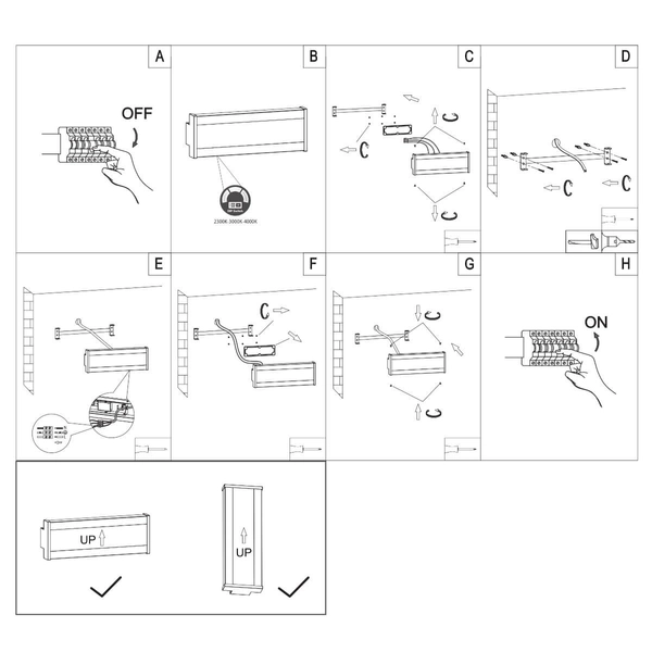 Podłużny kinkiet ścienny Dawson 246360242 LED 12W 2300-4000K IP54 antracyt