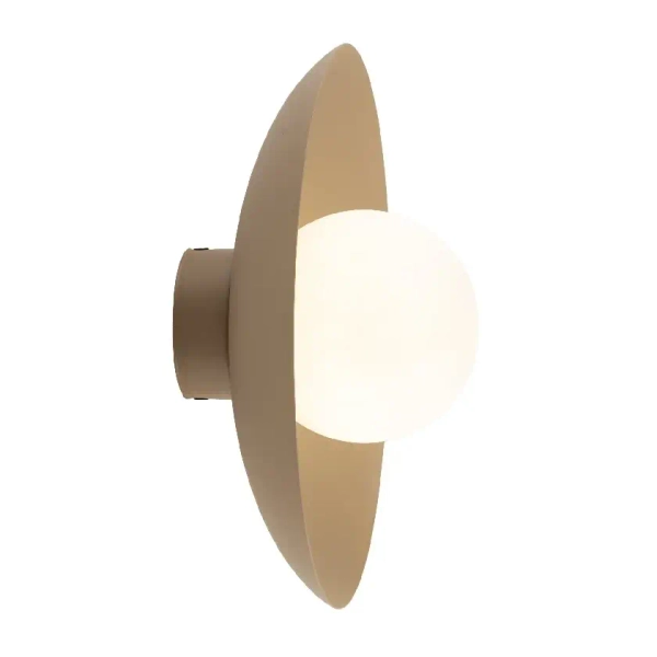 Naścienny kinkiet Slate 10936 metalowa tarcza mleczna kula beżowy