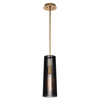 Wisząca lampa tuba QN-LINARA-P-BK metalowa czarna mosiądz