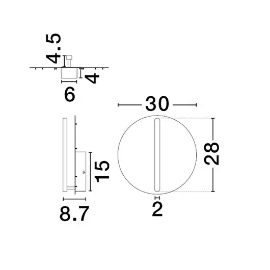 Naścienna lampa tarcza GALURCA LE45548 LED 20W 3000K metalowa czarna biała
