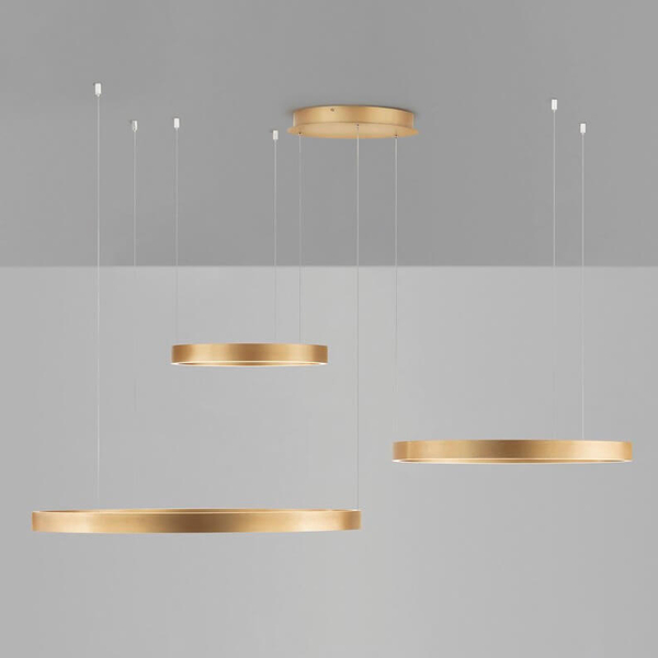 Potrójna lampa pierścieniowa BARI LE44315 LED 181W 3000K zwisająca złoty