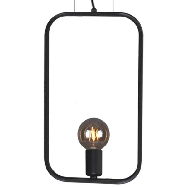 Żyrandol LAMPA wisząca Kros K-4690 Kaja metalowa OPRAWA prostokątny ZWIS ramka frame czarna