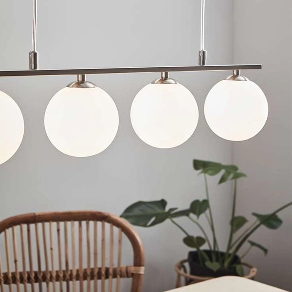 LAMPA wisząca QUATTRO 107573 Markslojd metalowa OPRAWA rustykalny ZWIS szklane kule balls stal biała