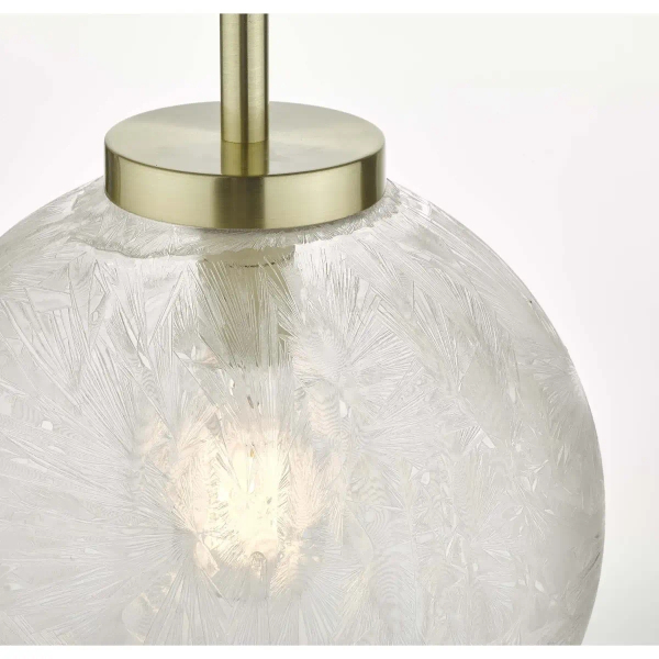 Kulista wisząca lampa Avari AVA0141 szklana kula mosiądz szary
