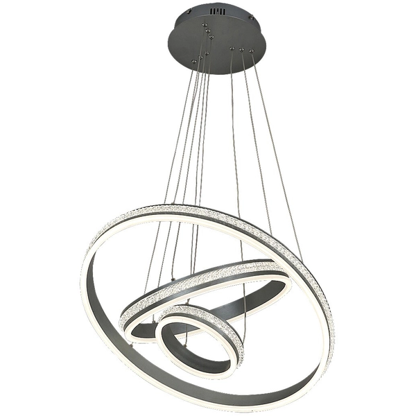 Wisząca lampa Avalon rings z kryształkami LED 75W 4000K aluminium