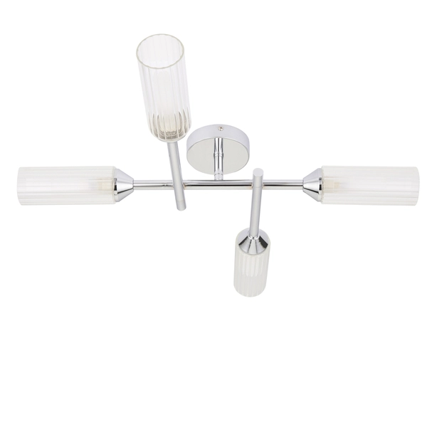 Sufitowa lampa tuby L&-197170 Light& plisowane szkło IP44 chrom