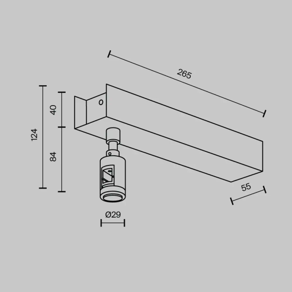 Podstawka sufitowa z zasilaczem magnetyczna Flanity TRA156C-BB1-BS mosiądz