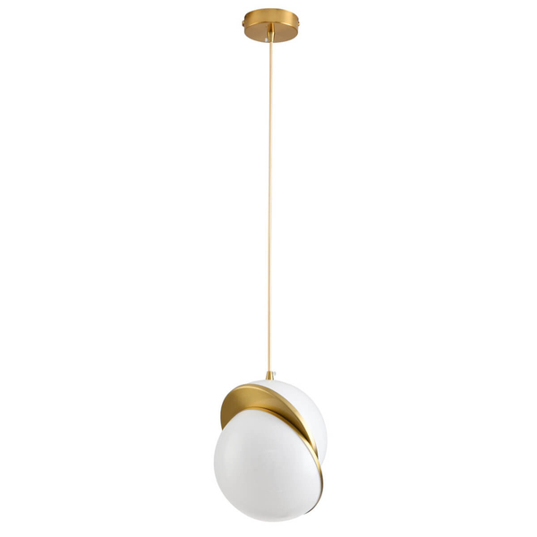 Wisząca lampa do jadalni ORBITA DP0067-250 Step bańka zwis biały złoty