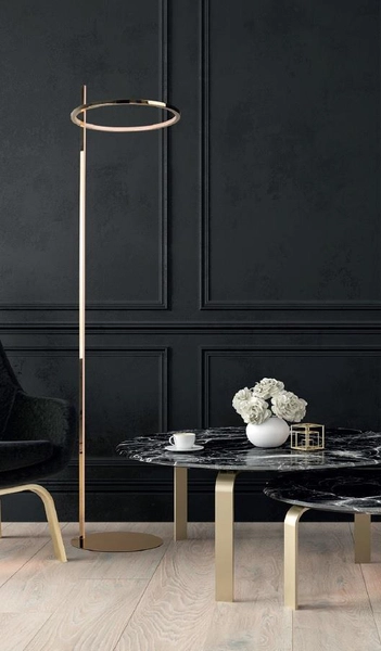 Geometryczna lampa podłogowa LOZANNA ledowa 27W 3000K złota