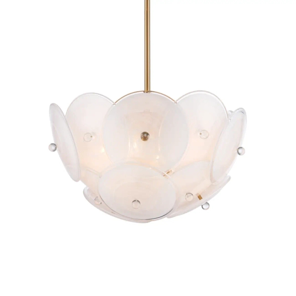 Sufitowa/wisząca lampa CONCORD mosiężny metalowy szkło ryflowane art deco do sypialni C04491BR