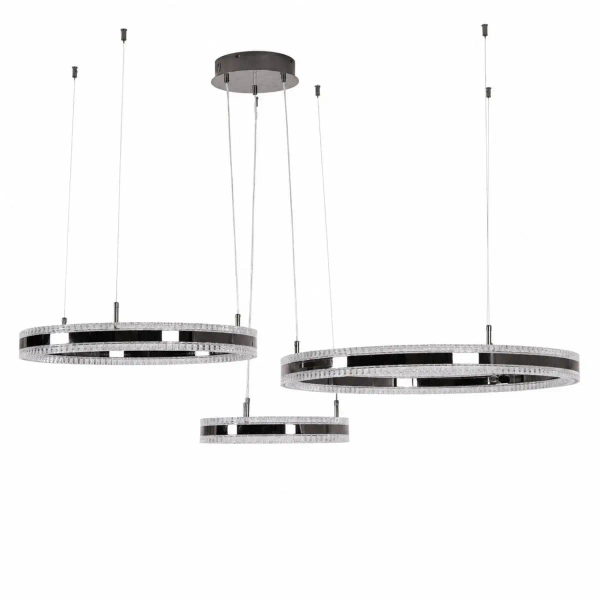 Żyrandol pierścieniowy ARKADIA ST-6376-40+60+80 tytanowy LED 285W 3000K ringi