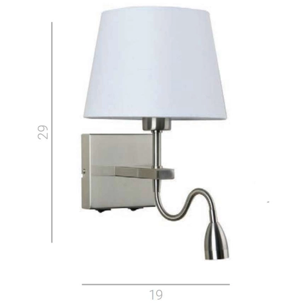Kinkiet LAMPA ścienna NORTE WL-1122-2-BL-SN-RO-WH Italux abażurowa OPRAWA klasyczna LED 3W 3000K z peszlem nikiel biała