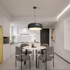 LAMPA wisząca REUS LP-8069/1P BK Light Prestige metalowa OPRAWA geometryczna zwis okrągły czarny
