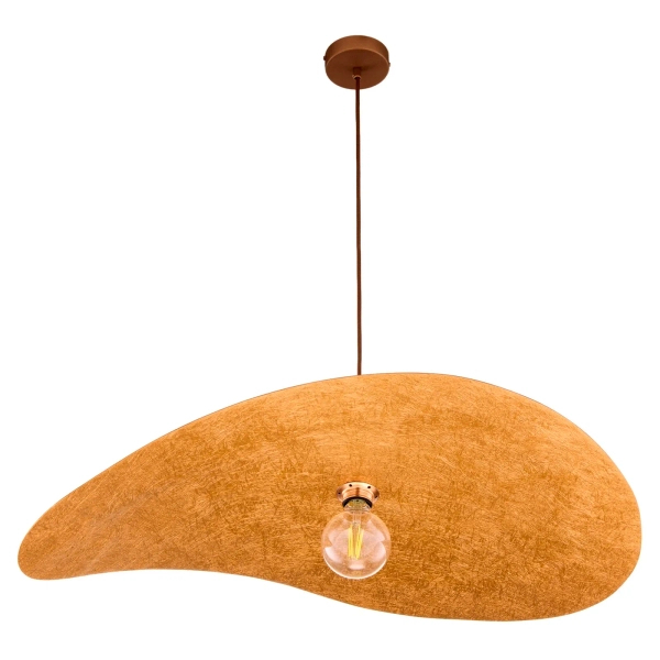 Falowana lampa wisząca LEAF brązowa miedziana 1xE27 nad wyspę 41920