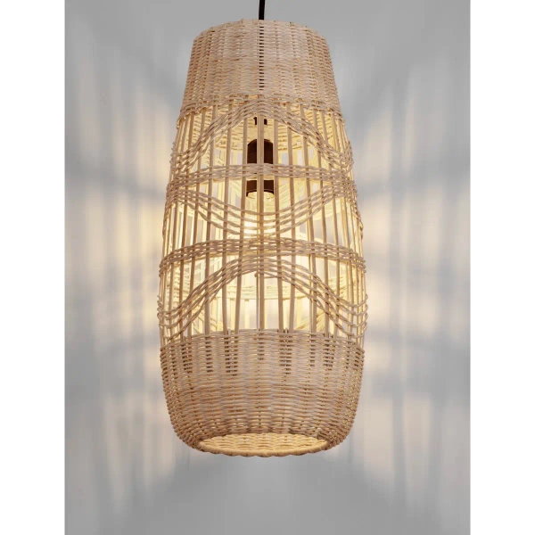 Bambusowa lampa wisząca GELVIRA LE45378 boho ażurowa drewniana czarna