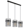 Szklana lampa wisząca GORLEY 15698-3H potrójna do jadalni czarna