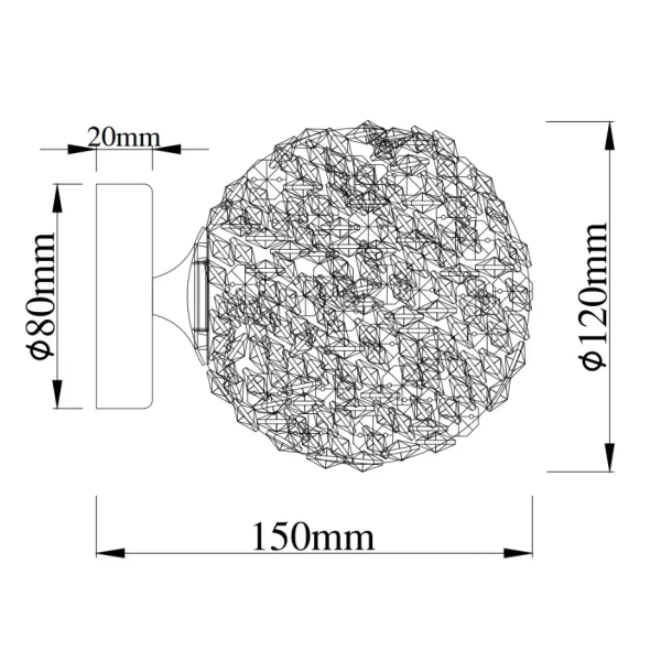Ścienna lampa glamour RITA W0443 metalowa złota G9 dekoracyjna na ścianę kryształowa