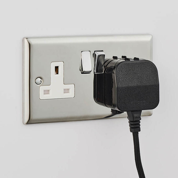 Regulowana lampa ścienna Carlson 79500 z abażurem czarny szary