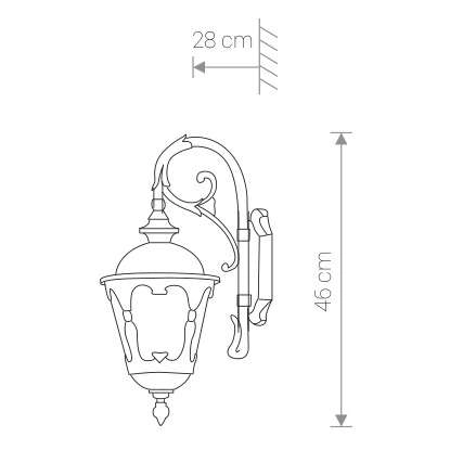Elewacyjna LAMPA zewnętrzna TYBR 4686 Nowodvorski klasyczna OPRAWA metalowa latarenka ogrodowa IP44 brązowa złota