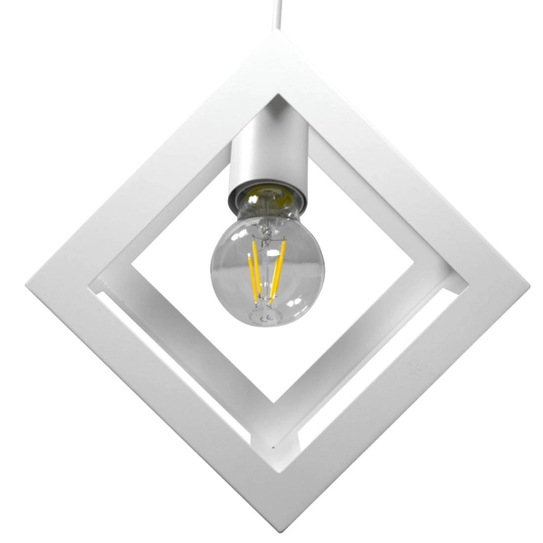 Loftowa LAMPA wisząca SWEDEN 306890 Polux metalowa OPRAWA zwis KOSTKA kwadratowa klatka cube biała