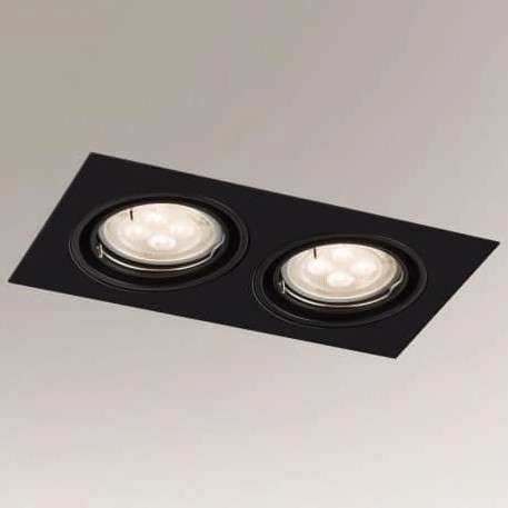 Wpust LAMPA sufitowa OMURA H 3343 Shilo wpuszczana OPRAWA prostokątna metalowa do zabudowy czarna