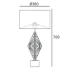 Lampka stołowa Caracas t01960ch Cosmolight metal tkanina srebrna czarna