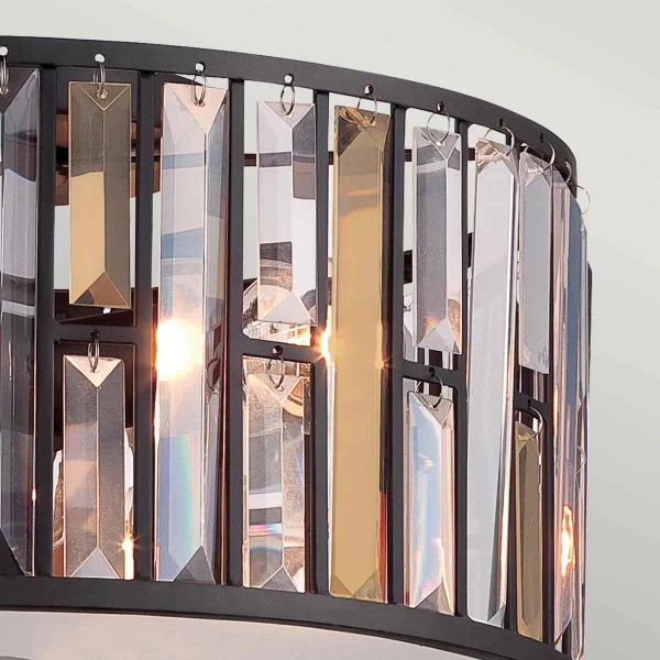 LAMPA sufitowa GEMMA HK-GEMMA-F-VBZ Elstead HINKLEY metalowa OPRAWA plafon kryształy brąz bursztynowe przezroczyste