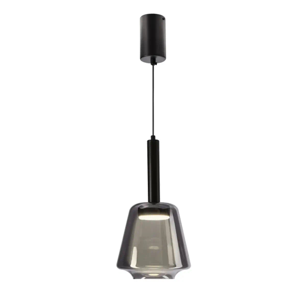 Wisząca lampa loftowa BUENO czarna 31-50441 1xGx53 szklana nad wyspę