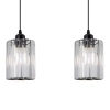 Szklana lampa wisząca 6782/2 BL nowoczesna do biura czarna