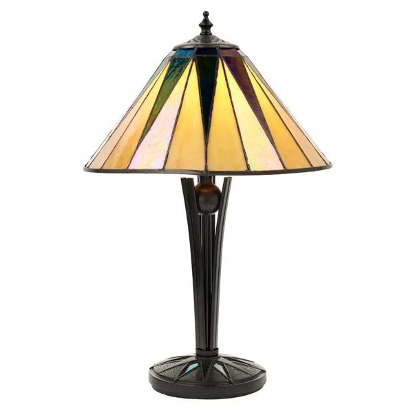 Nocna lampka szklana Dark star 70367 witrażowa tiffany brązowa kolorowa