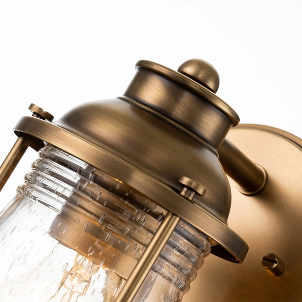 Zewnętrzny kinkiet ścienny Ashland Bay QN-ASHLANDBAY1-NBR-BATH Quintiesse IP44 mosiądz