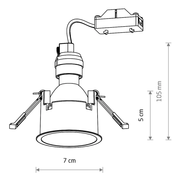 Wpustowe oczko okrągłe CUP 10788 do kuchni białe