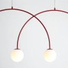Podwójna wisząca lampa Una 1116L15_L szklane kule czerwone białe