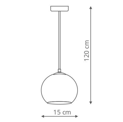 LAMPA wisząca RAME LP-2014/1P mała Light Prestige metalowa OPRAWA zwis kula ball miedź