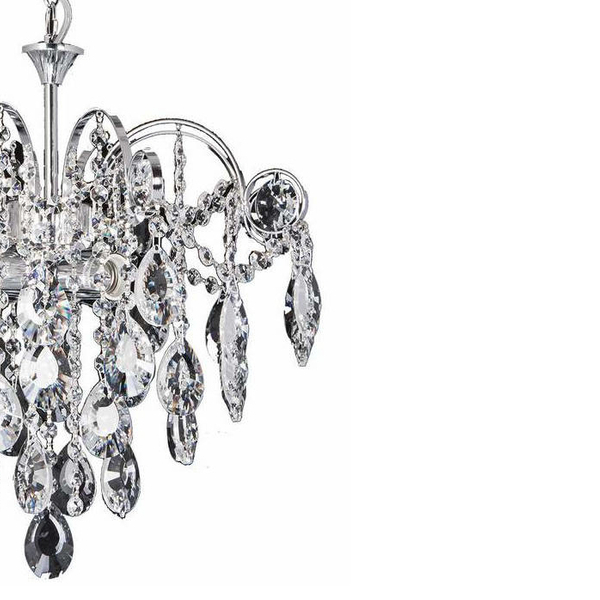 Żyrandol wiszący na łańcuchu VEN W-1364/4  CHROM crystal glamour chrom