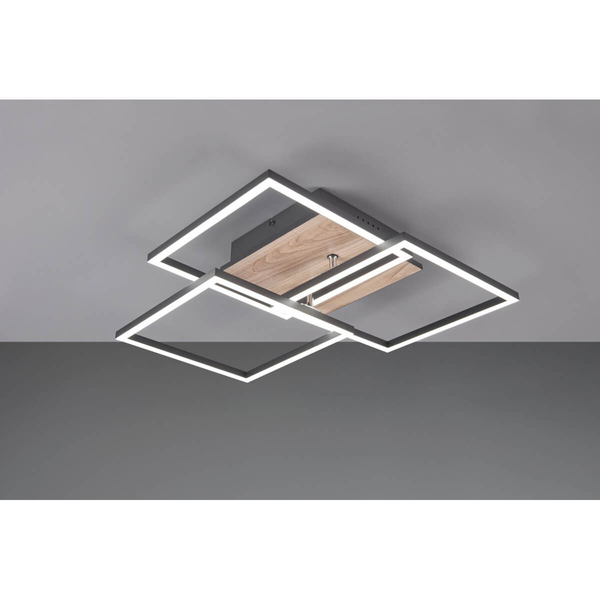 Kwadratowa lampa sufitowa CHOROS DL135-62883 LED 27W 2700 - 6000K drewniany